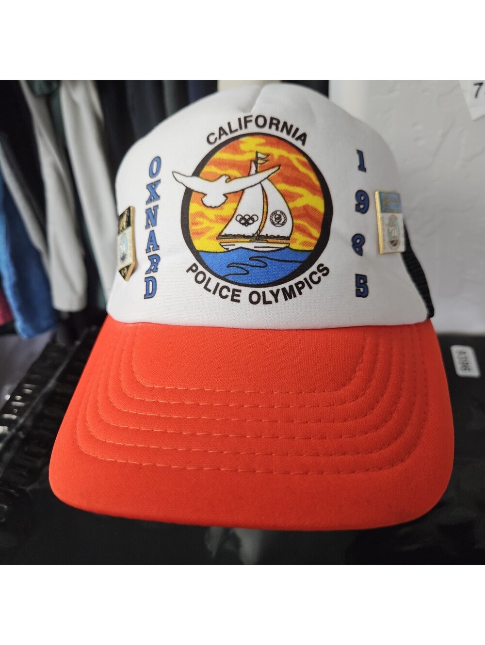 Oxnard California Police Olympics 1985 Baseball Cap Vintage Foam Snapback M/L